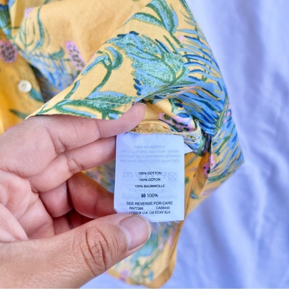 MADEWELL | RUFFLE SLEEVE BUTTON DOWN SHIRT PAINTED BLOOMS VAN GREEK GOLD MEDIUM - Picture 8 of 9